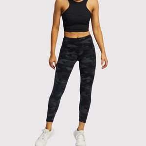 Sweaty Betty Women Leggings Black Power Crop Camo Pull On Stretch Gym Yoga Small